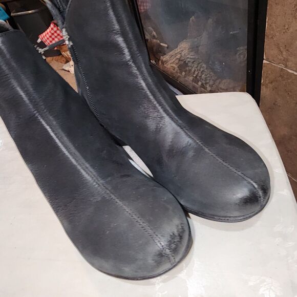 DANSKO LIZA 6.5/7 Black Suede Side Zip Up Prairie Boho Grunge Heel Ankle Boots - Picture 3 of 10